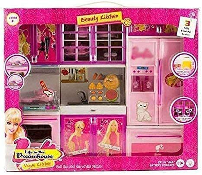 MORAVLA Original Barbie Morden Kitchen Set with Light and Sound