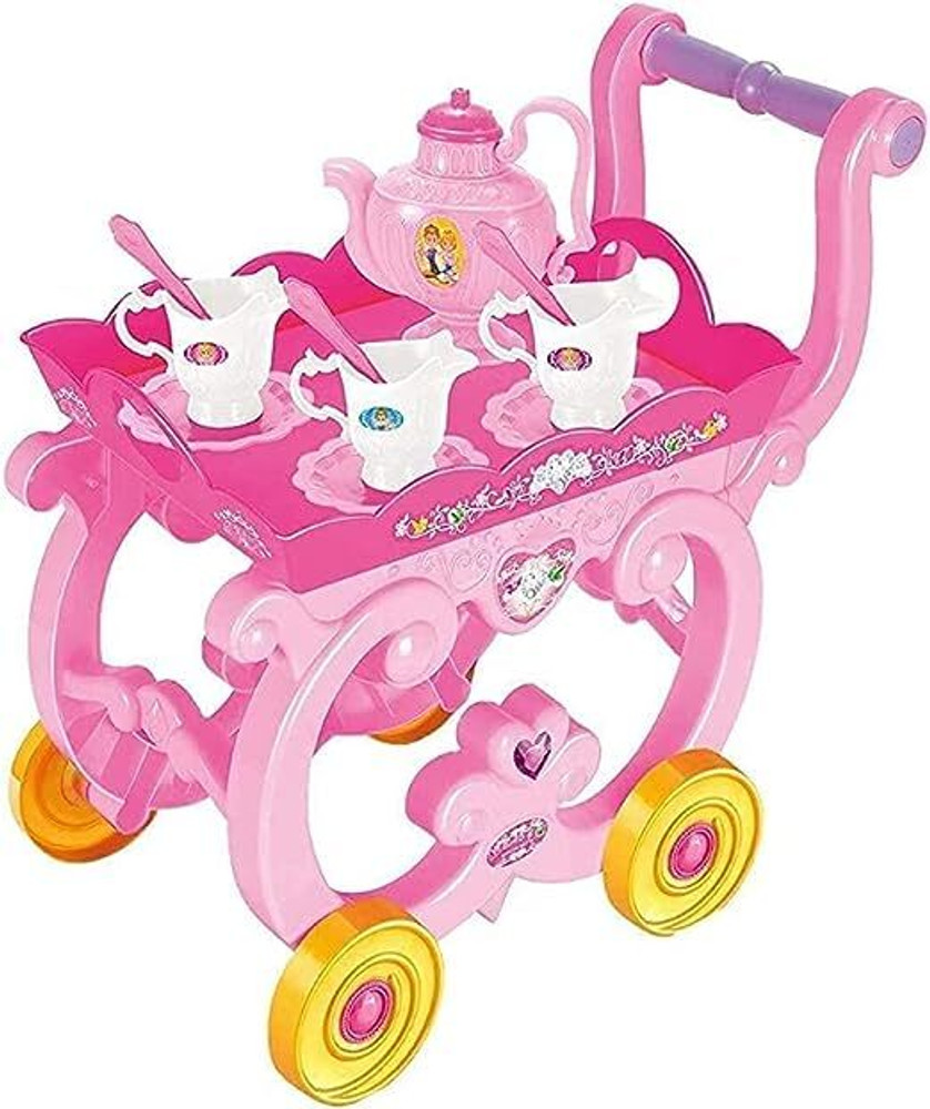 Amaflip Tea Trolley 32 Pcs Set Tea cart for Kids Princess Serving Trolley Mini Trolley Tea Trolley 32 Pcs Set Tea cart for Kids Princess Serving Trolley Mini Trolley Buy