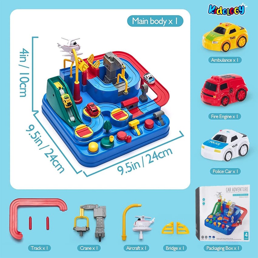 Kids Race Track Toys For Boy Car Adventure Toy For 3 4 5 6 7 Years Old Boys  Girls, Puzzle Rail Car, City Rescue Playsets Magnet Toys W/ 3 Mini Cars