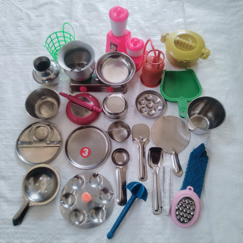 Kitchen set stainless steel toys outlet