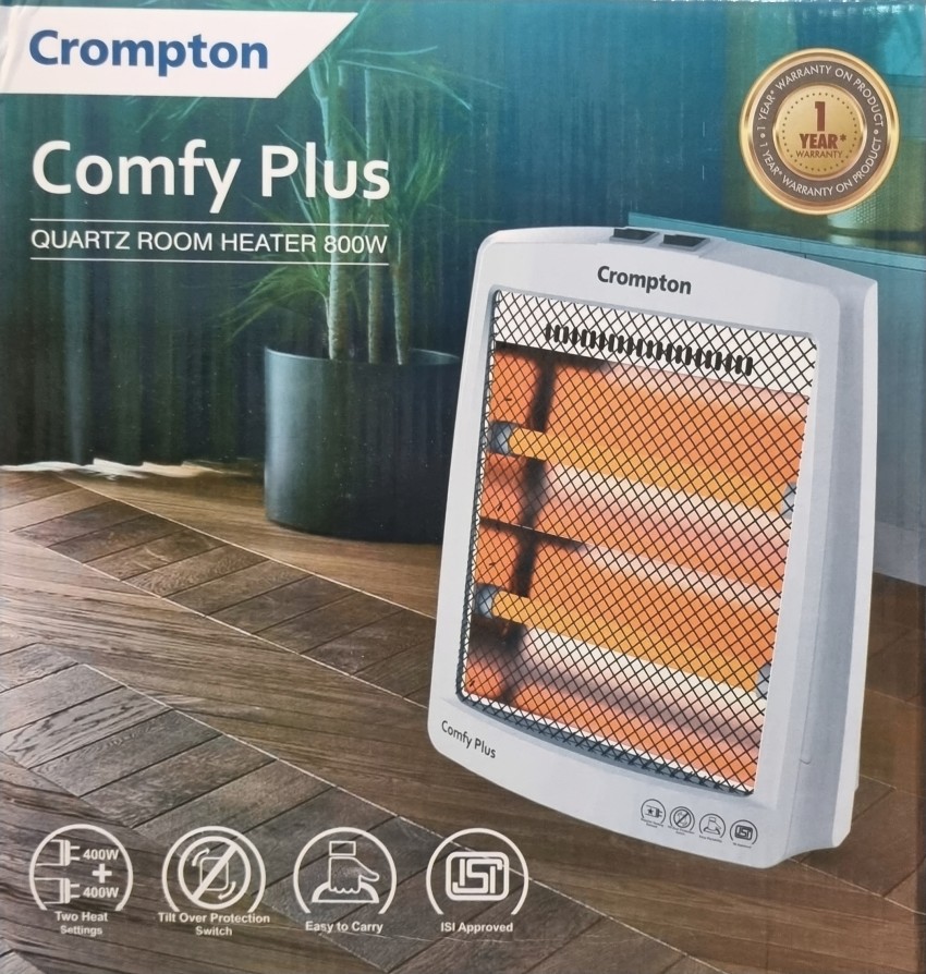 Buy Crompton Comfy Plus 800W ABS White Quartz Room Heater Online At Price  ₹1219