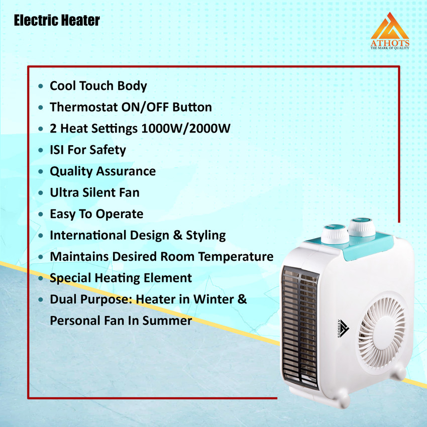 Athots Grant 1000 /2000 Watt Noiseless Copper Moter ( Heater, Room Heater )  Fan Room Heater Price in India - Buy Athots Grant 1000 /2000 Watt Noiseless  Copper Moter ( Heater, Room