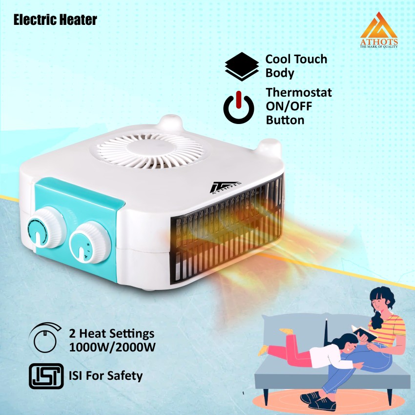 Buy Athots Grant 2000W ABS White Noiseless Fan Room Heater Online At Price  ₹779