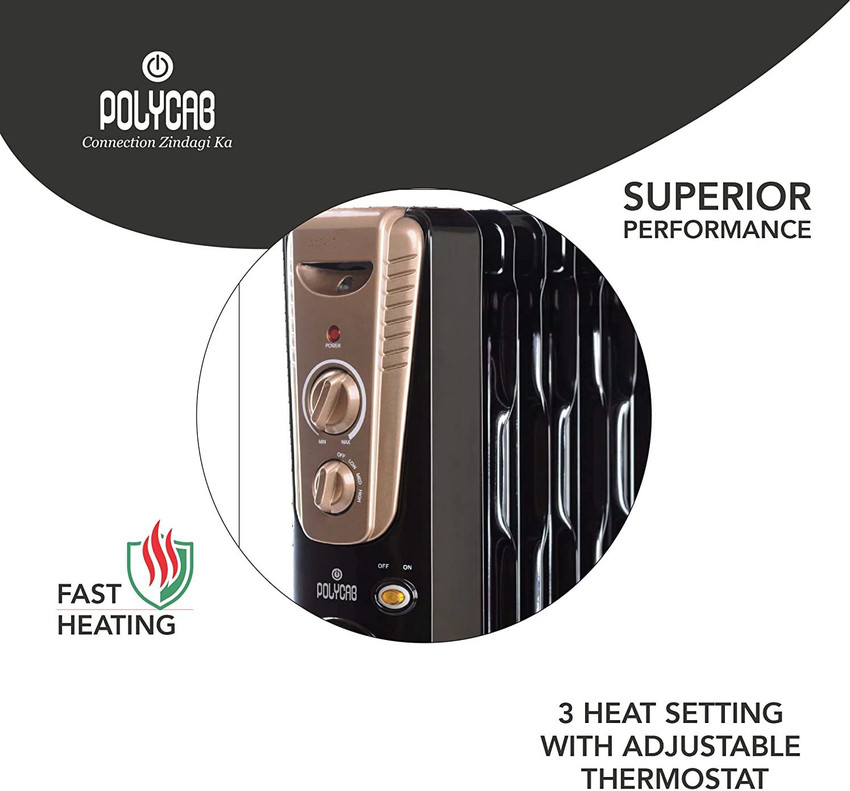 Polycab OFR Room Heater, 13 Fin 2900 W Oil Filled Radiator with 400 Watts  PTC Fan Heater Oil Filled Room Heater Price in India - Buy Polycab OFR Room  Heater, 13 Fin