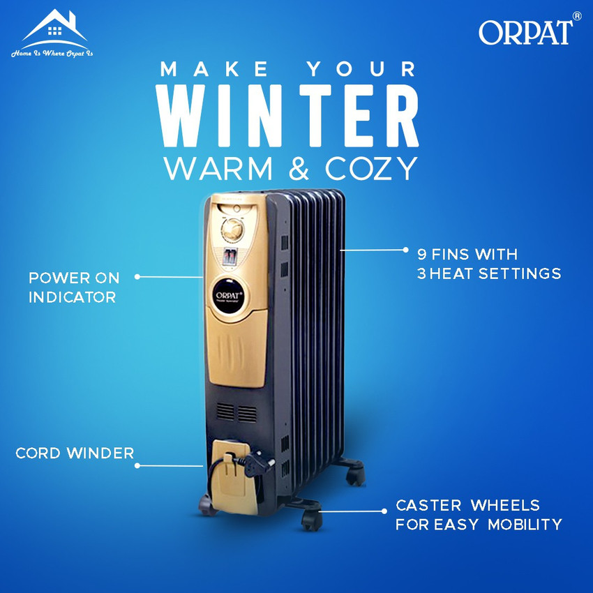ORPAT Climate Control – Oil Heaters – OOH-9F PLUS – Black Oil Filled Room  Heater Price in India - Buy ORPAT Climate Control – Oil Heaters – OOH-9F  PLUS – Black Oil