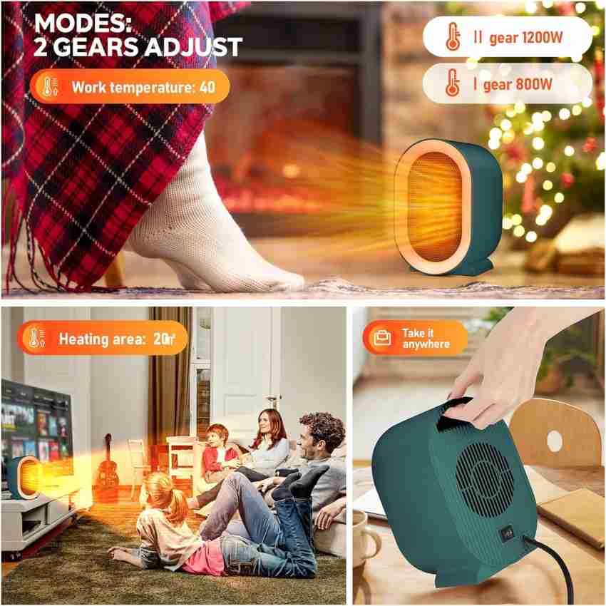 Electric Heater, Space Heater with 1200W/ 800W Heating Modes