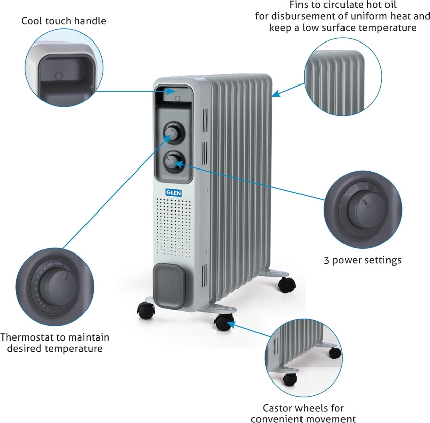 Glen 13 FIn OFR 7011 13 FIN Oil Filled Room Heater Price in India - Buy Glen  13 FIn OFR 7011 13 FIN Oil Filled Room Heater online at Flipkart.com