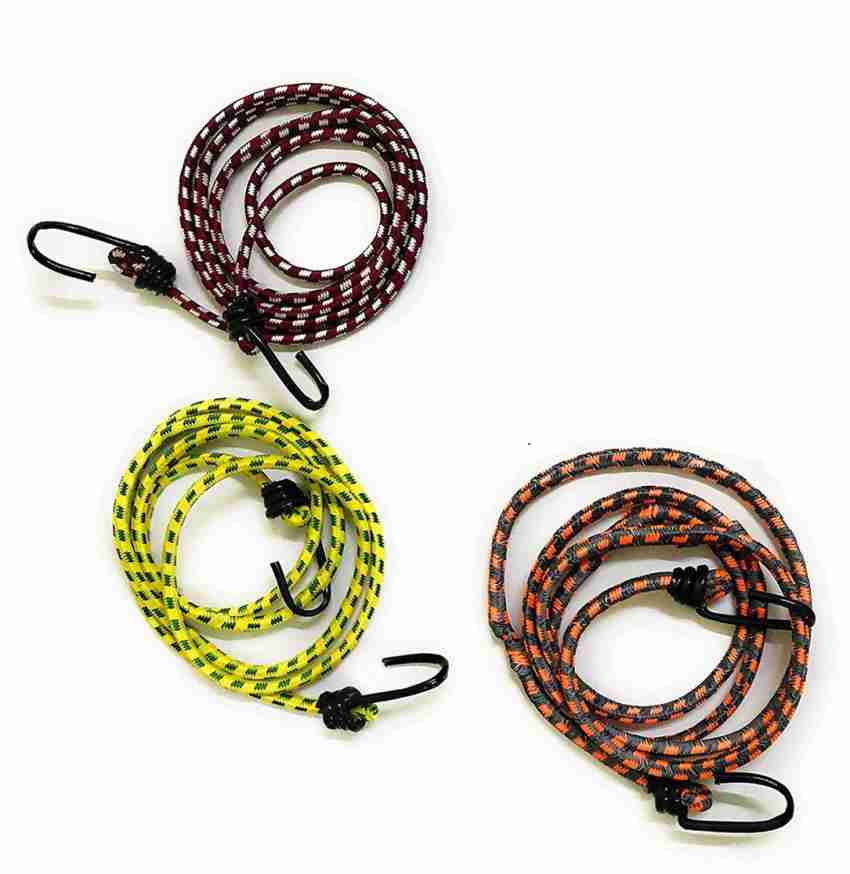 Balaji Wood Mart 1 mtr High Strength Stretchable Elastic Rope/Bungee Cord  for Behind Bikes 3 Pcs Multicolor - Buy Balaji Wood Mart 1 mtr High Strength  Stretchable Elastic Rope/Bungee Cord for Behind