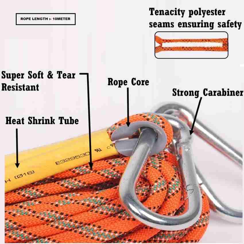 LAFILLETTE 10m Static Outdoor Rock Climbing Rope, Fire Escape Safety Rappelling  Rope Orange - Buy LAFILLETTE 10m Static Outdoor Rock Climbing Rope, Fire  Escape Safety Rappelling Rope Orange Online at Best Prices