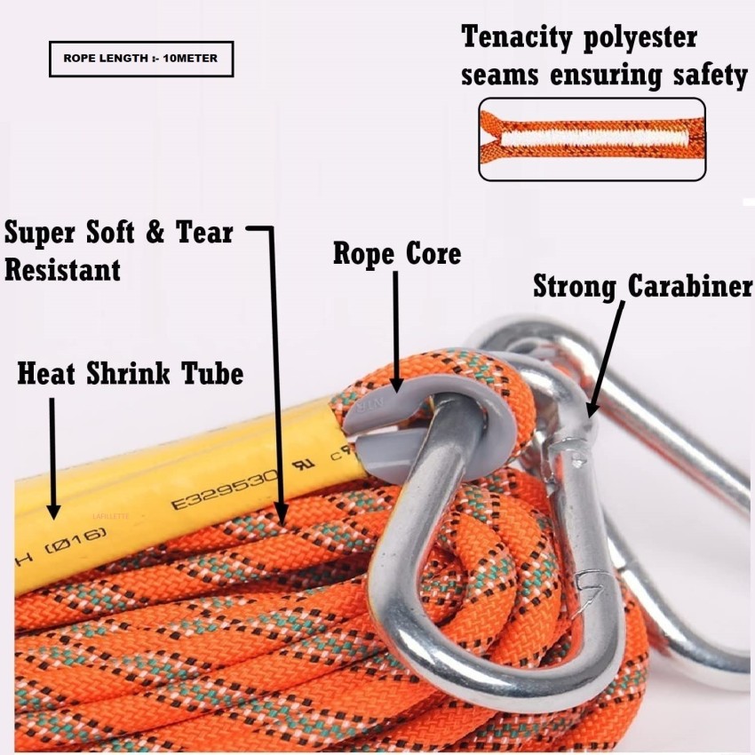 Moobody Climbing Rope 10m/20m Static Rapelling Rope For Fire Rescue Safety Tree Climbing Blue 10m