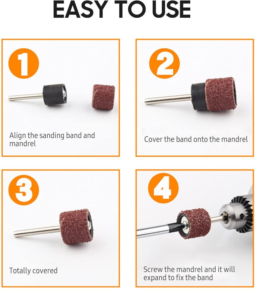51 Pcs Drum Sanding Kit For Nail Drill Bits Dremel Accessories