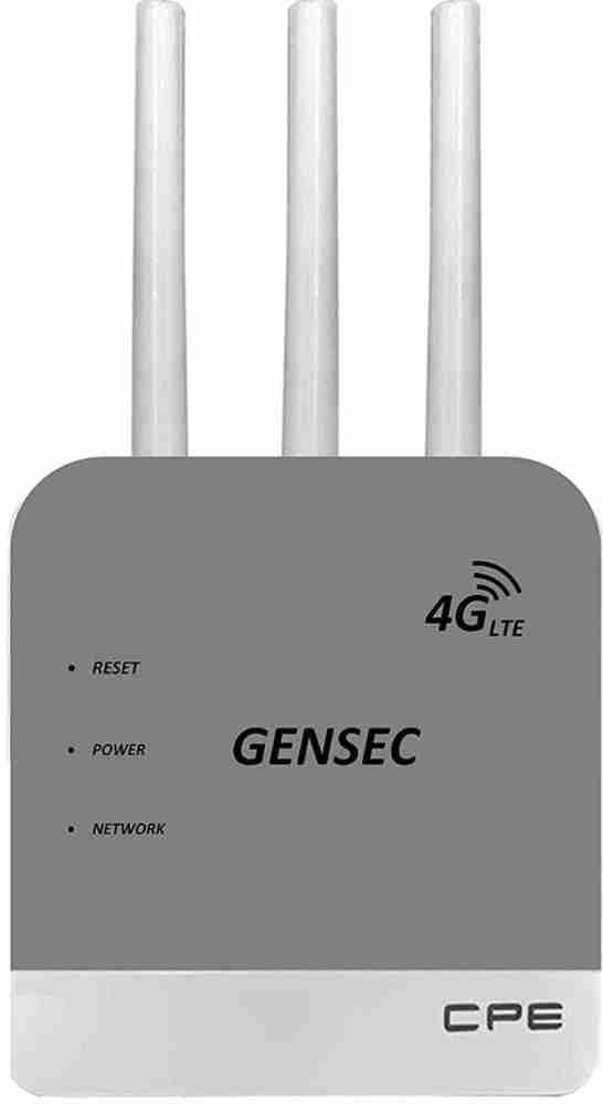GENSEC 4G Router with SIM Card Slot, 5G Sim Support, 3 Antenna