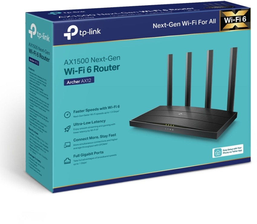 Routeur Wifi TP-LINK Archer AX12 Wifi 6 (AX1500Mbps) TP-Link en multicolore