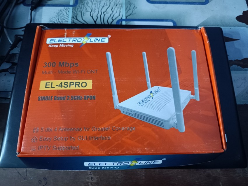 komponent Ironisk Ny ankomst Electroline XPON ONU 1GE+3FE+1TEL+1USB+5DB WIFI 300 Mbps Wireless Router -  Electroline : Flipkart.com