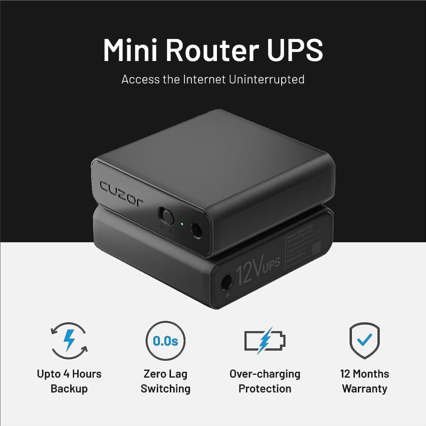 Cuzor 12v Mini Ups For Wifi Router, Power Backup Up To 4 Hours at Rs  950/piece, Grant Road, Mumbai