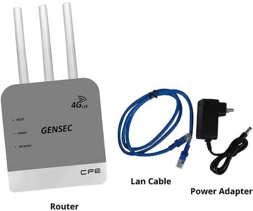 GENSEC 4G Router with SIM Card Slot, 5G Sim Support, 3 Antenna