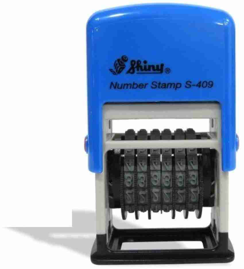 SHINY Self Inking Rubber 6 Digit Numbering S 409 Pre inked Stamp