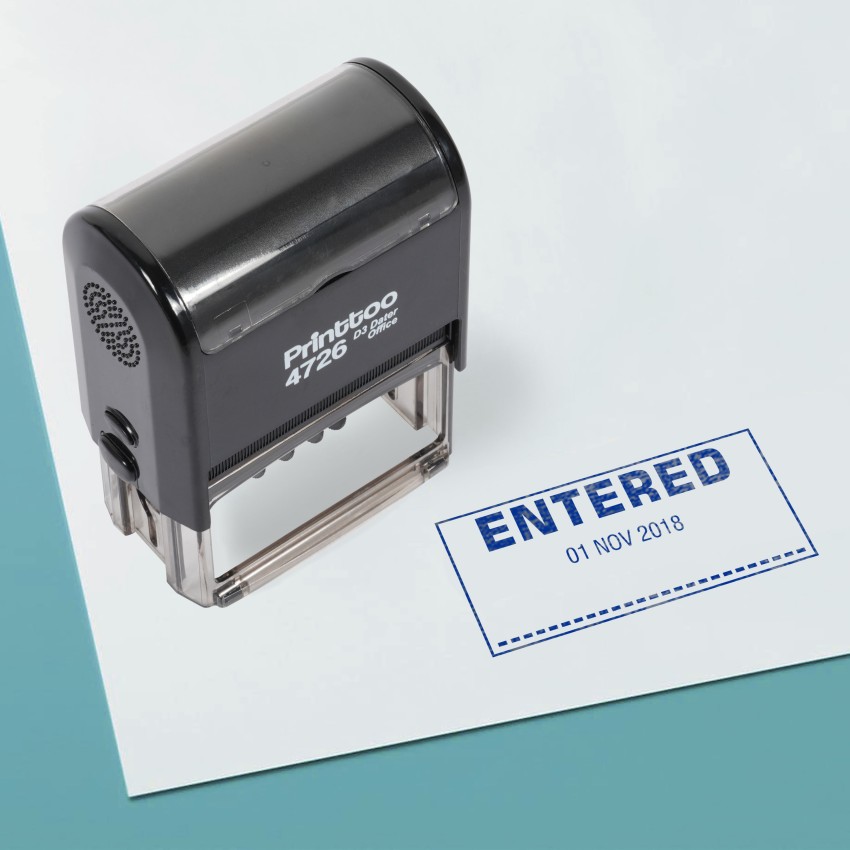 Printtoo Self Inking Office Stationery Dater Stamp with Entered