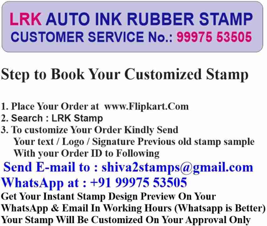 LRK Customized Self Ink Pri Ink Pocket (Rubber Stamp) with Your Matter Self  Ink Stamp