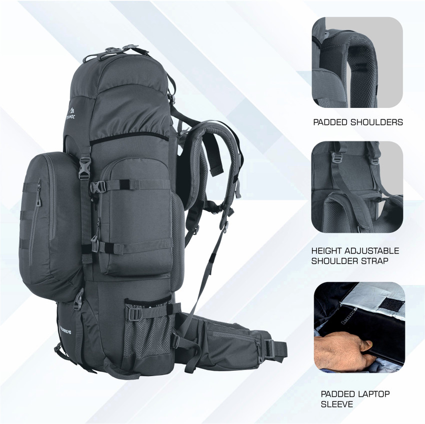 TRAWOC 95L DETACHEBLE Travel Backpack for Outdoor Sport Camp Hiking Trekking Bag Rucksack BHK007 Rucksack 95 L grey Price in India Flipkart