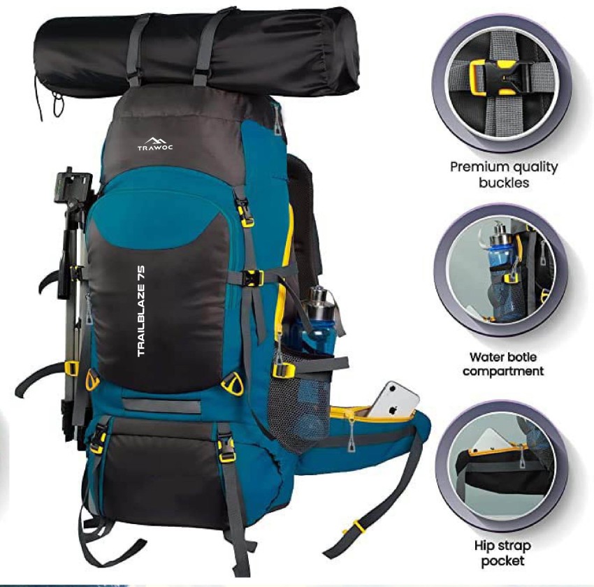 Trawoc BHK002 Blue Travel Backpack Camping Hiking Rucksack 75 L