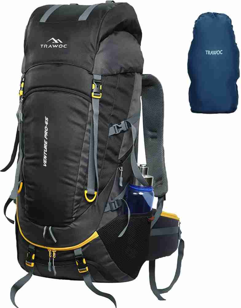 Buy TRAWOC 80L Travel Backpack Camping Hiking Rucksack Trekking Bag with  Water Proof Rain Cover/Shoe Compartment- BHK001 Black X Large at