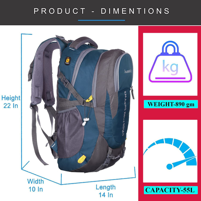 Matsun Large 55 L Laptop Backpack Premium Waterproof Bag For Travelling Trekking Rucksack 55 L Sky Blue Price in India Flipkart