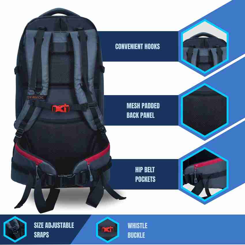 Hiking backpack with outlet detachable daypack