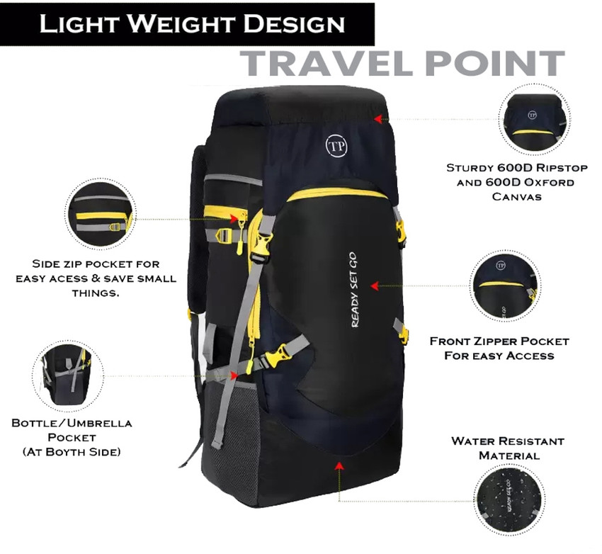 TRAVEL POINT Travel Bag For Waterproof Trekking Hiking Camping