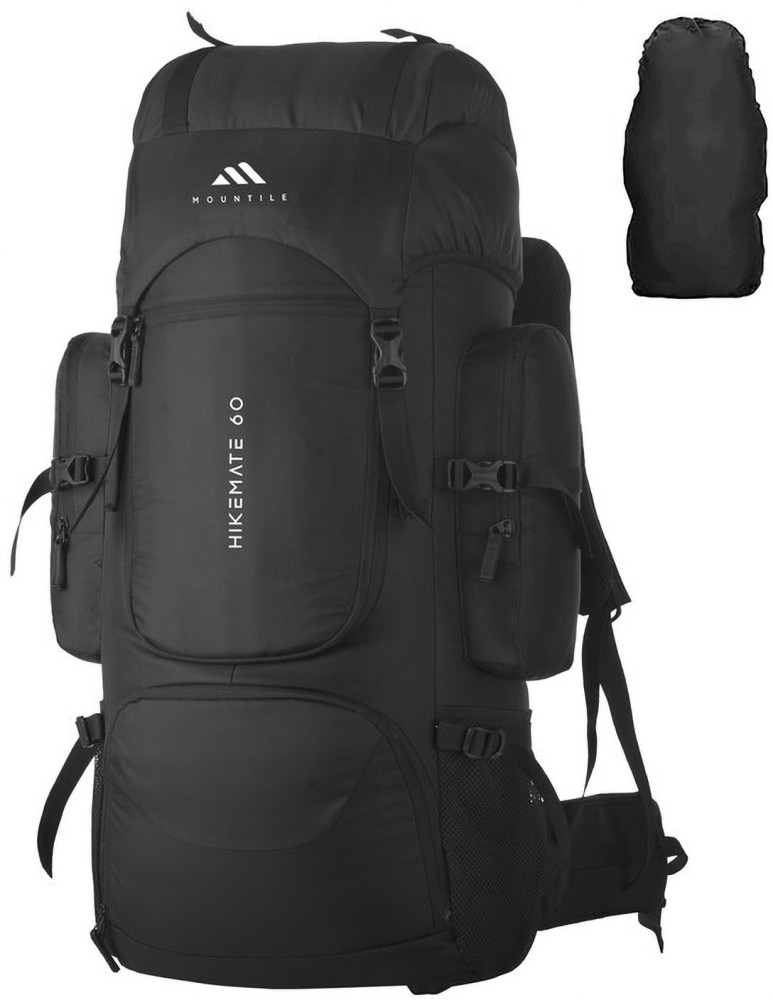 MOUNTILE Travel Backpack with Rain Cover, Shoe Compartment -Hiking  Rucksack-MTL02 Rucksack - 60 L BLACK - Price in India | Flipkart.com