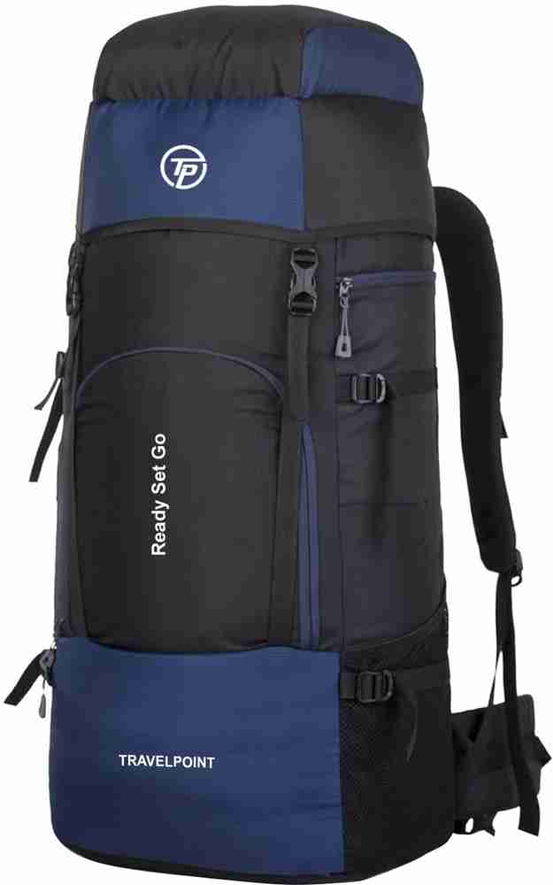 TRAVEL POINT Travel Bag For Waterproof Trekking Hiking Camping Outdoor Camps Luggage Bags Rucksack 65 L BLACK BLUE Price in India Flipkart
