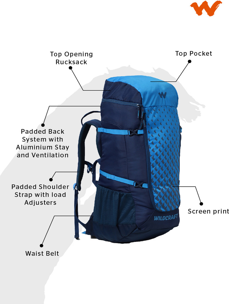 Wildcraft rucksack 75 litre top