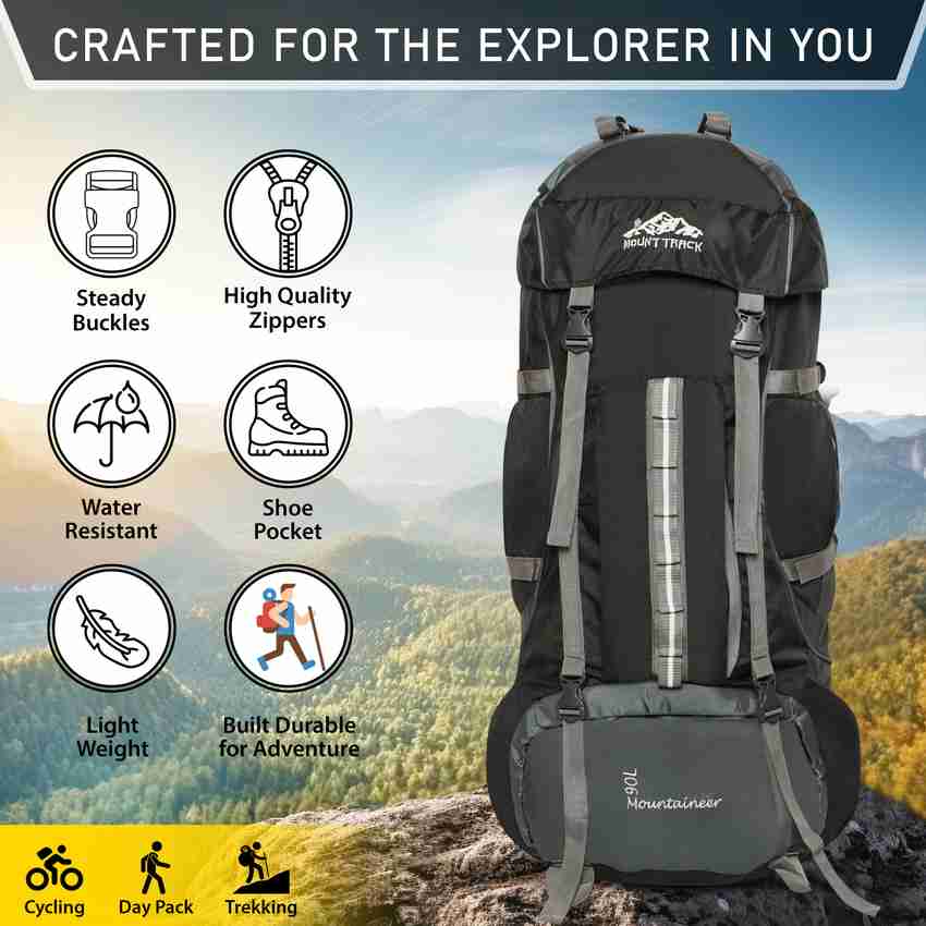 MOUNT TRACK Mountaineer Hiking Rucksack 90 L Black Price in India Flipkart