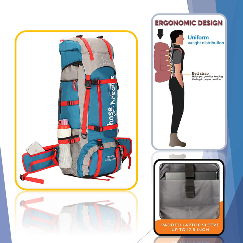 Hyper Adam 65 L TRAVEL BACKPACK FOR OUTDOOR SPORT HIKING TREKKING