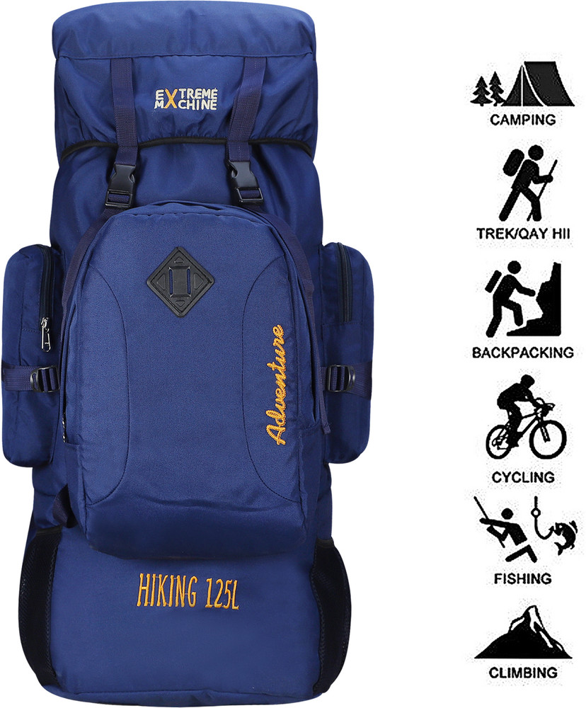 Extreme Machine 125 LTR Detachable Rucksack Bag with Rain Cover For Men Women Rucksack 125 L Blue Price in India Flipkart