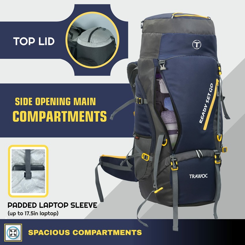 Trawoc Gray Travel Trekking Bag For LargeSpacious  Multi Utility