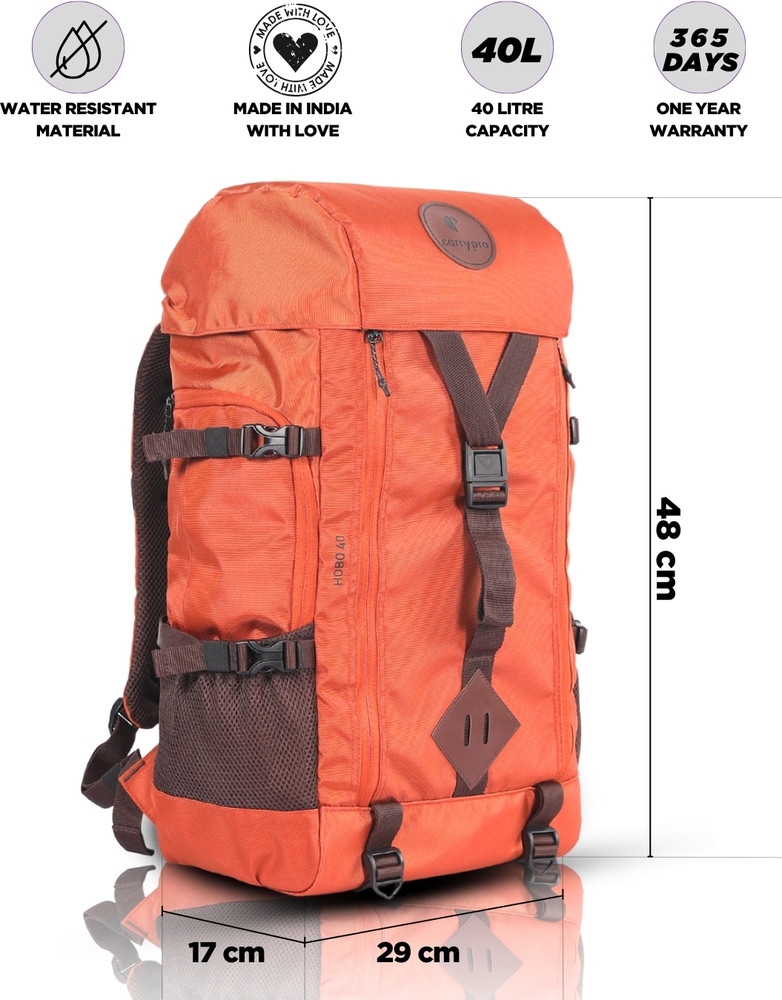 CarryPro HOBO40 Functional Travel Backpack For Women and Men Rucksack 40 L Rust Orange Price in India Flipkart