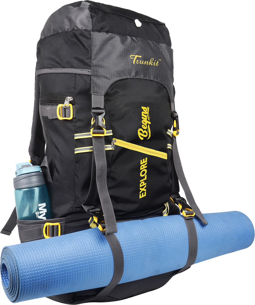 Trunkit Travel bag for men tourist bag backpack for hiking trekking camping Rucksack 65 L Black Price in India Flipkart