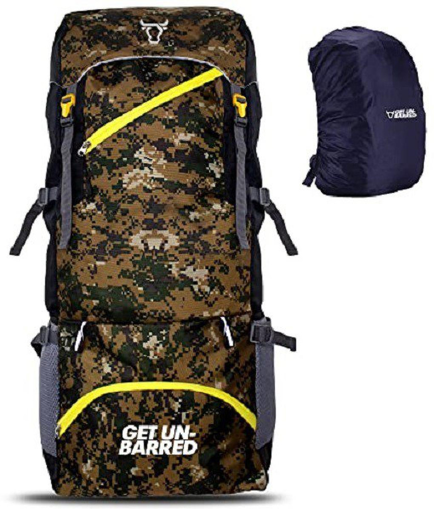 Mufubu Get Unbarred 65 Ltr Rover Hiking Backpack for Travelling Rucksack 65 L Army green Price in India Flipkart