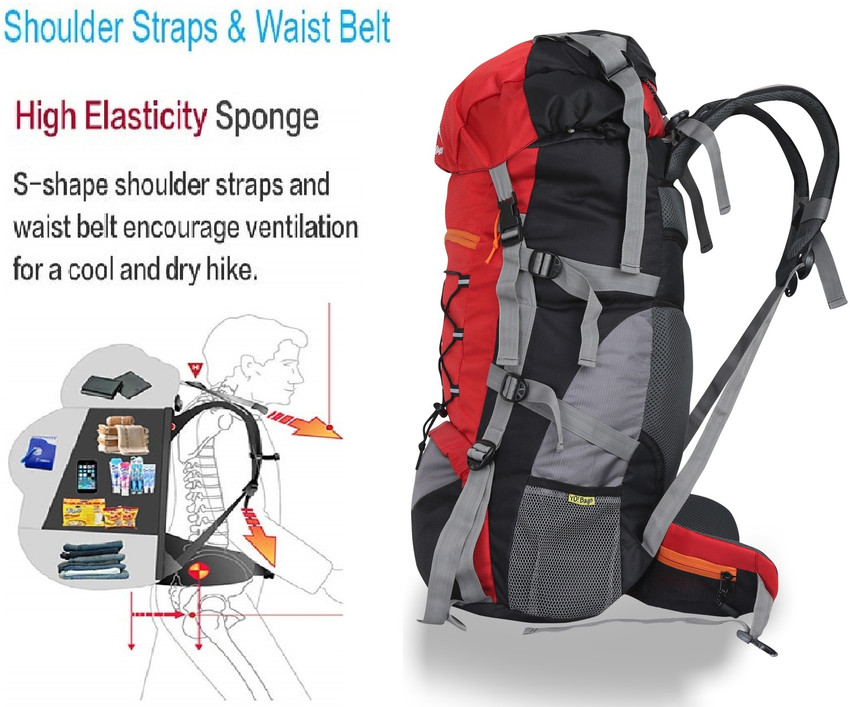 YOI Hiking Bag 65 litres Rucksack Travel Backpack for Adventure