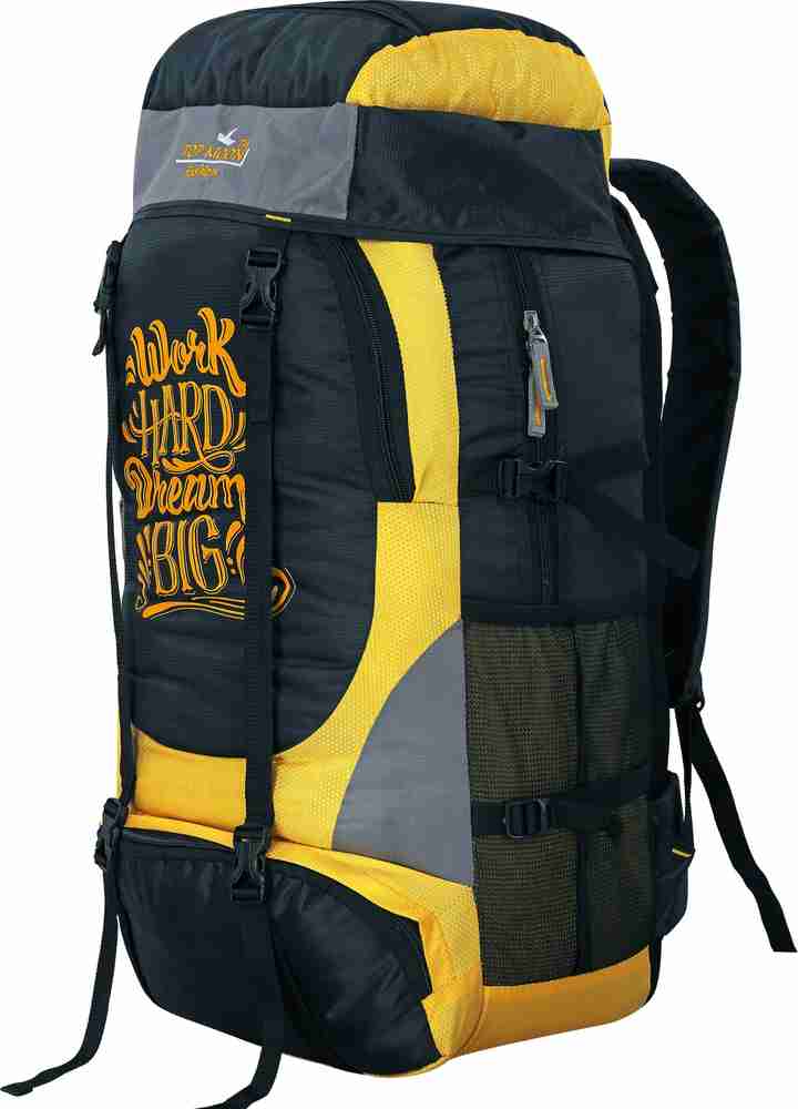 TOPMOON FASHION Hiking Bag Rucksack Travel Backpack rucksack for Adventure Camping Trekking Bag Rucksack 70 L YELLOW GREY Price in India Flipkart