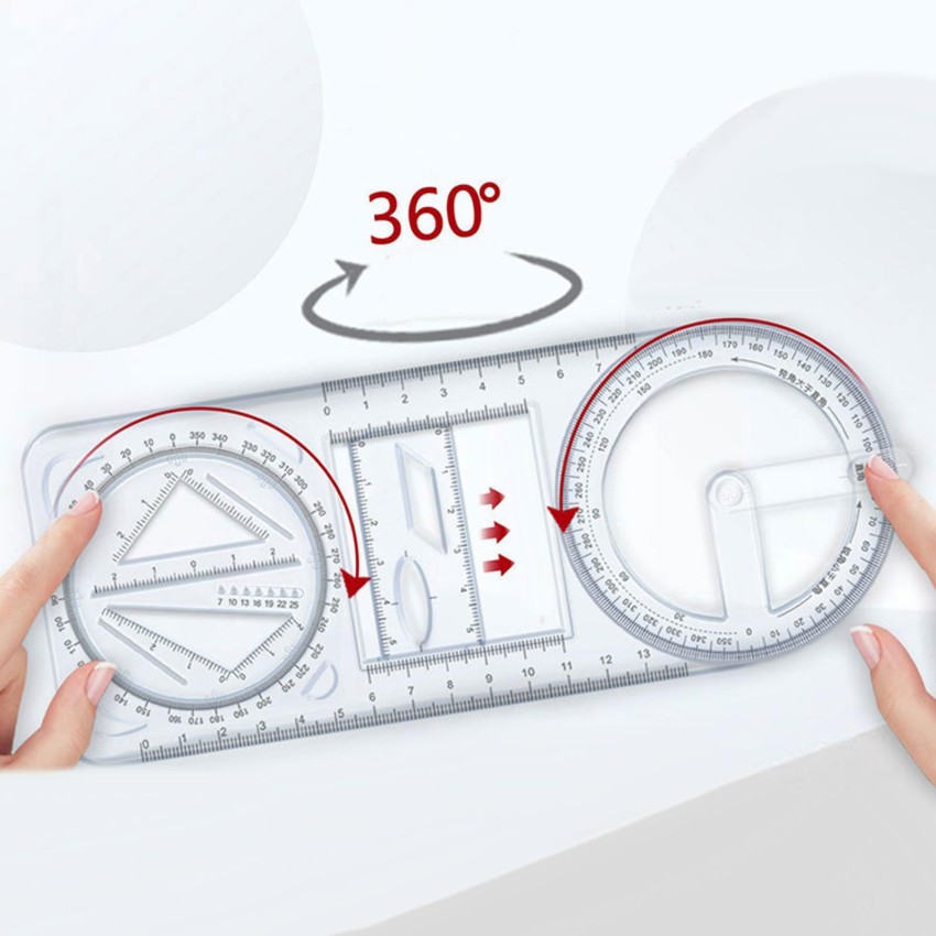 Multifunctional Geometric Ruler, Drawing Template Ruler Template