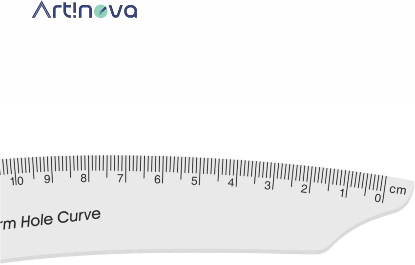 Artinova Armhole French Curve Set of 2 with Marking Ruler -  Armhole French Curve Set with Marking