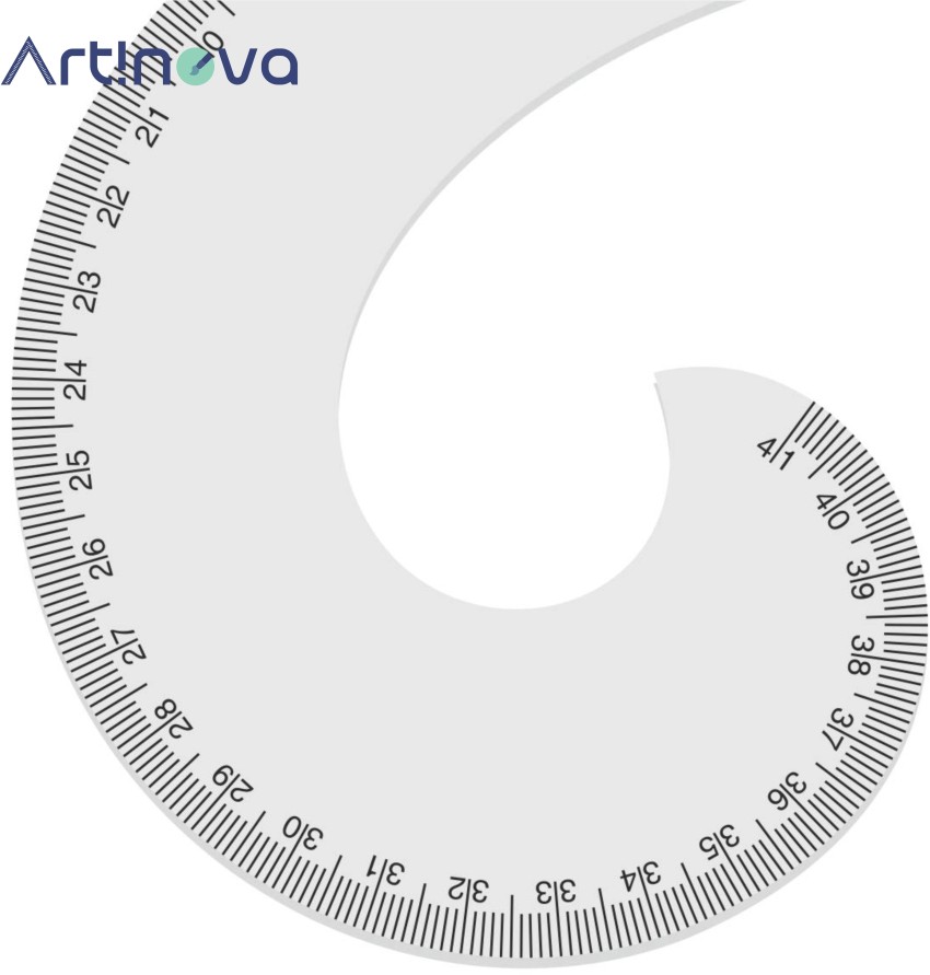 Artinova Armhole French Curve Set of 2 with Marking Ruler -  Armhole French Curve Set with Marking