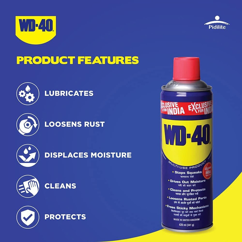 WD40 420ml Multipurpose Car care Spray Bike Chain Cleaner Chain Lube Spray Coolant Price in India Buy WD40 420ml Multipurpose Car care Spray Bike Chain Cleaner Chain