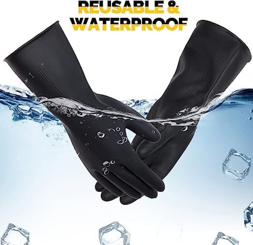 RBGIIT 1 Pair Chemical Resistant Gloves,Waterproof Work Heavy Duty  Industrial Latex Gloves,12.6,Black Size Large Rubber Safety Gloves Price  in India - Buy RBGIIT 1 Pair Chemical Resistant Gloves,Waterproof Work  Heavy Duty Industrial