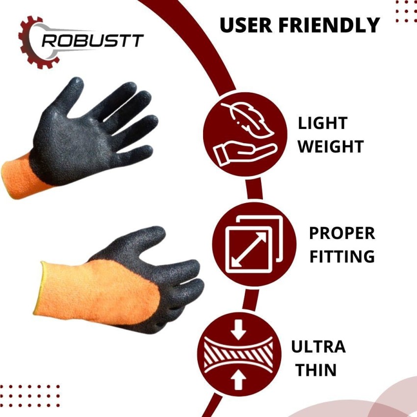 Robustt Anti Cut Safety Hand Gloves (5 Pairs) for Maintenance Work