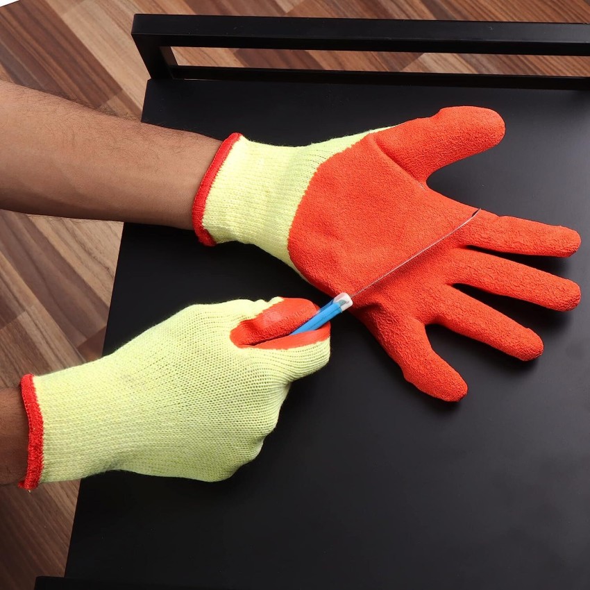 RBGIIT Latex Coated Firm Grip Industrial Safety Work Cut Resistant Gloves  Y-6 Nitrile, Nylon, Kevlar Safety Gloves Price in India - Buy RBGIIT Latex  Coated Firm Grip Industrial Safety Work Cut Resistant