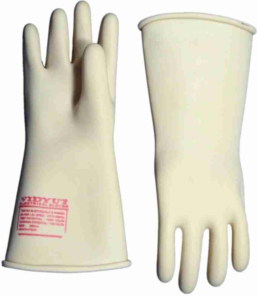 Waterproof White 11kV Shock Proof Gloves for Electrical protection