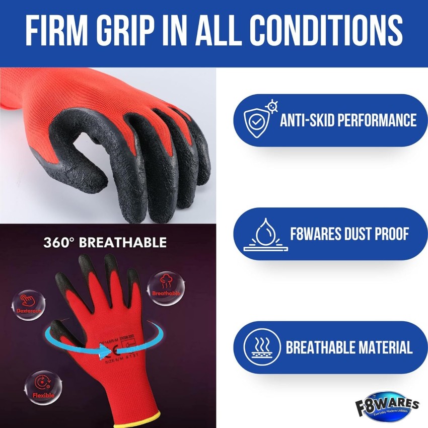 F8WARES Industrial Hand Gloves Gardening Work ,Cut-resistant
